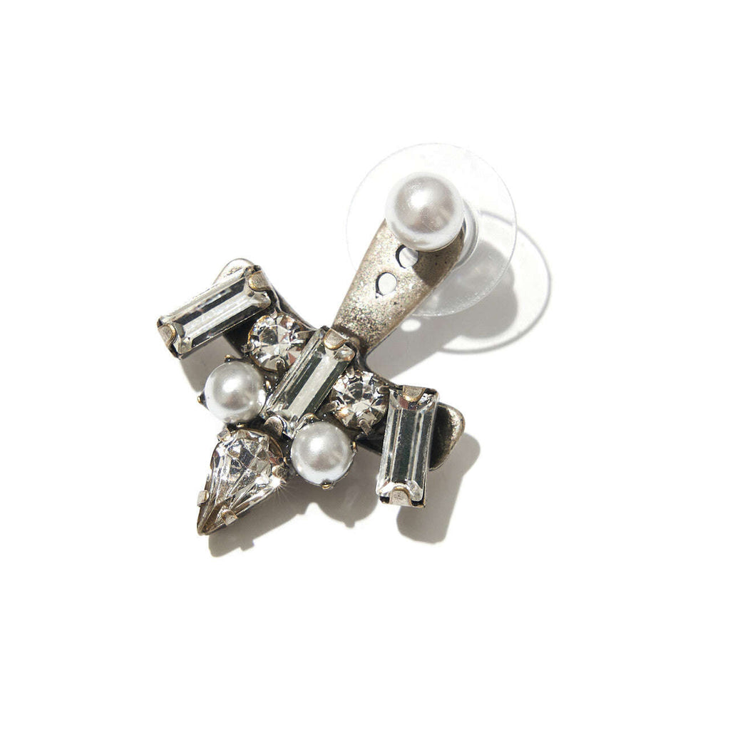 Glass Cut Stones  With Pearl Earrings Nolo Store