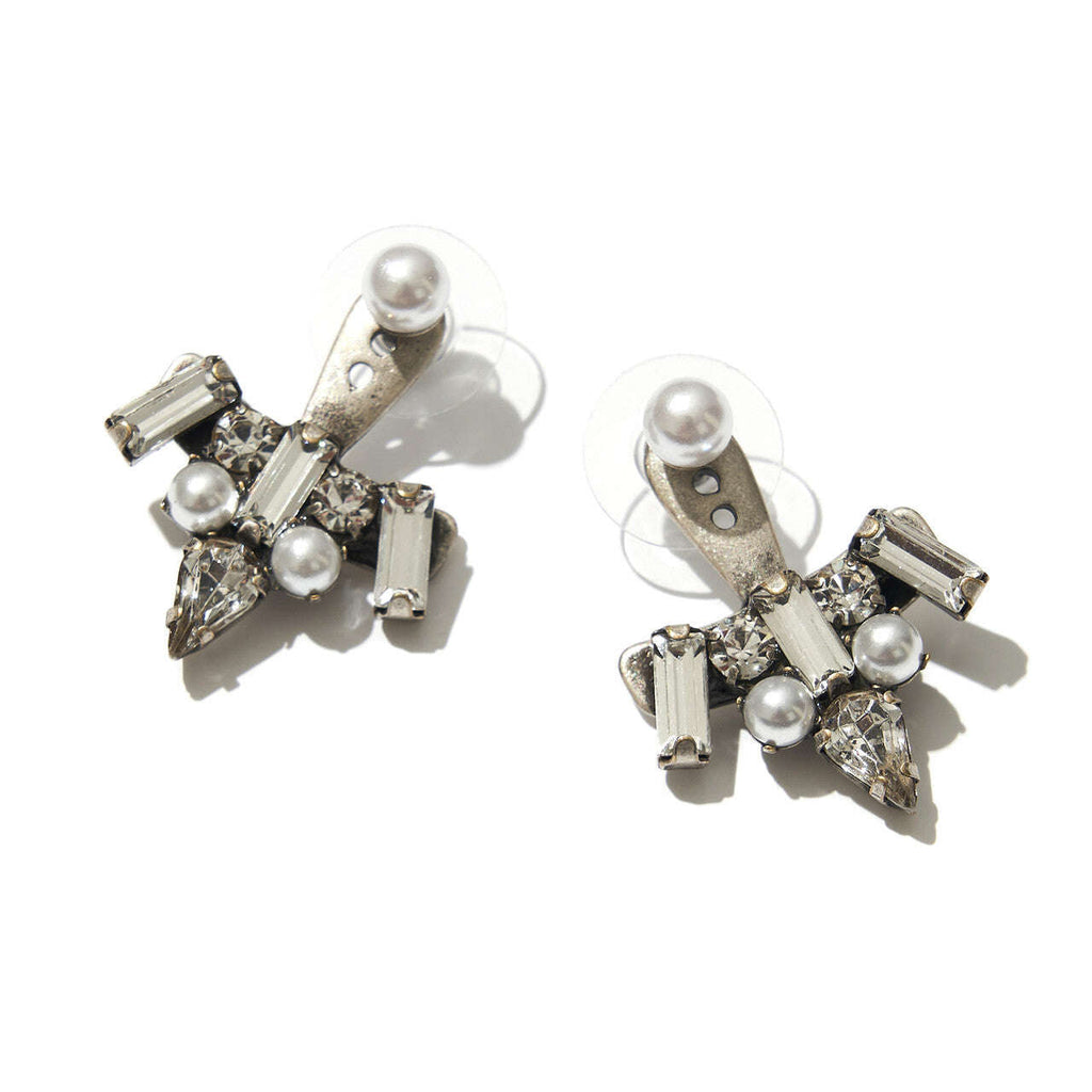 Glass Cut Stones  With Pearl Earrings Nolo Store