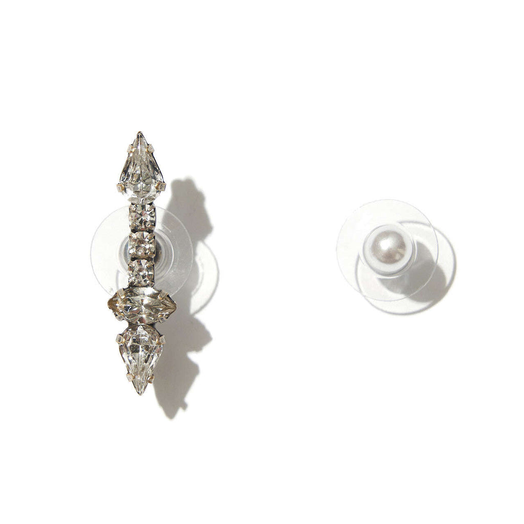 Glass Cut Stones And Pearl Earrings Nolo Store