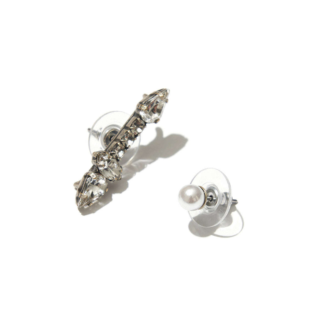 Glass Cut Stones And Pearl Earrings Nolo Store