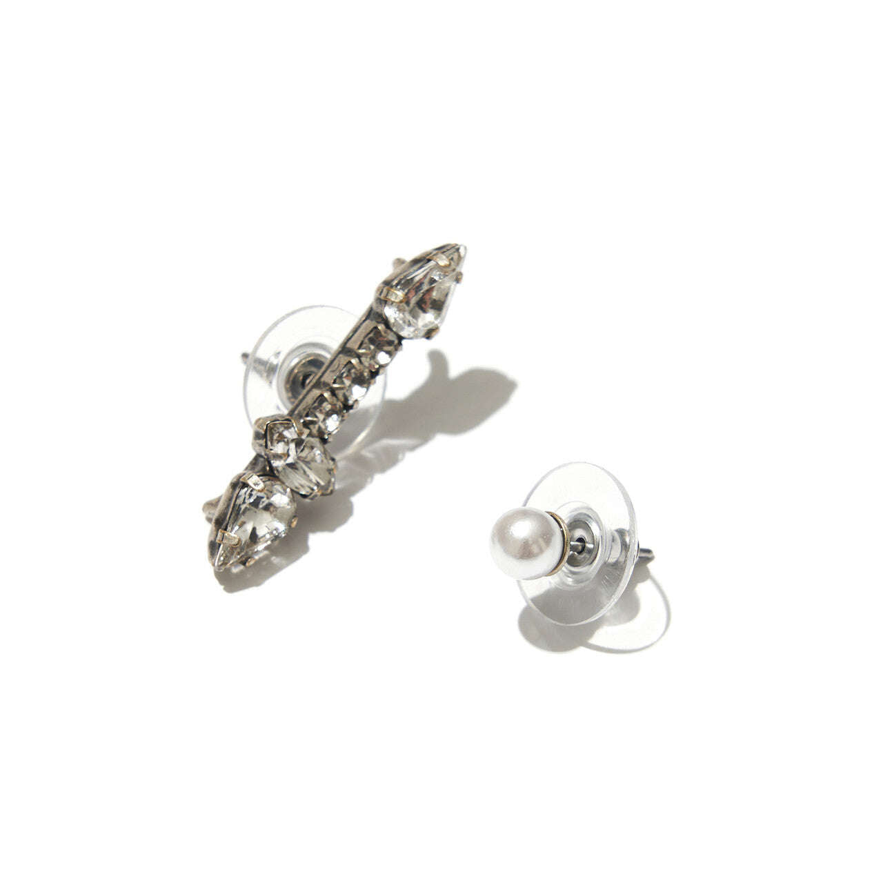 Glass Cut Stones And Pearl Earrings Nolo Store