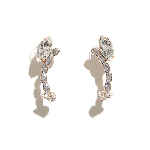 Stikla griezti akmeņi kristāla auskari