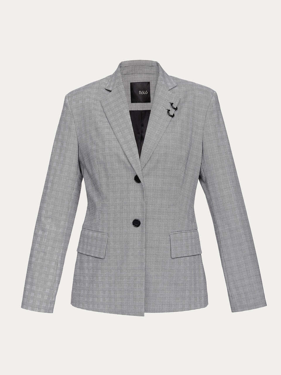 Gray patterned single-breasted blazer | AYAKO Nolo Store