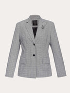 Gray patterned single-breasted blazer | AYAKO Nolo Store