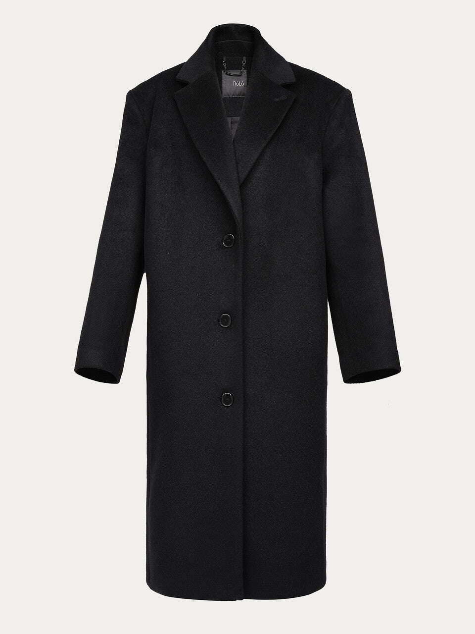 Elegant straight cut coat in black color | TEKERA Nolo Store