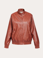 Elegant and warm eco leather bomber jacket | HIDEYO Nolo Store