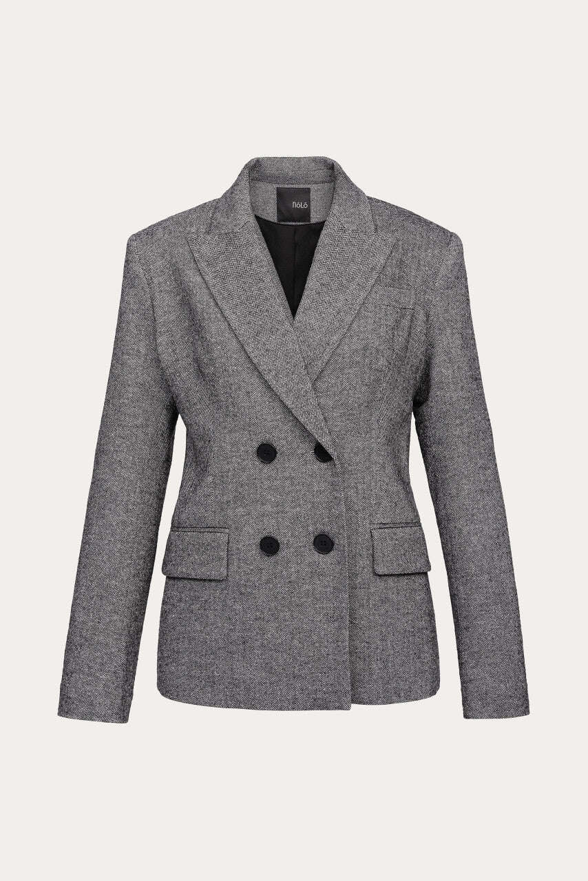 Classic tweed jacket with double row of buttons| CHIESA Nolo Store