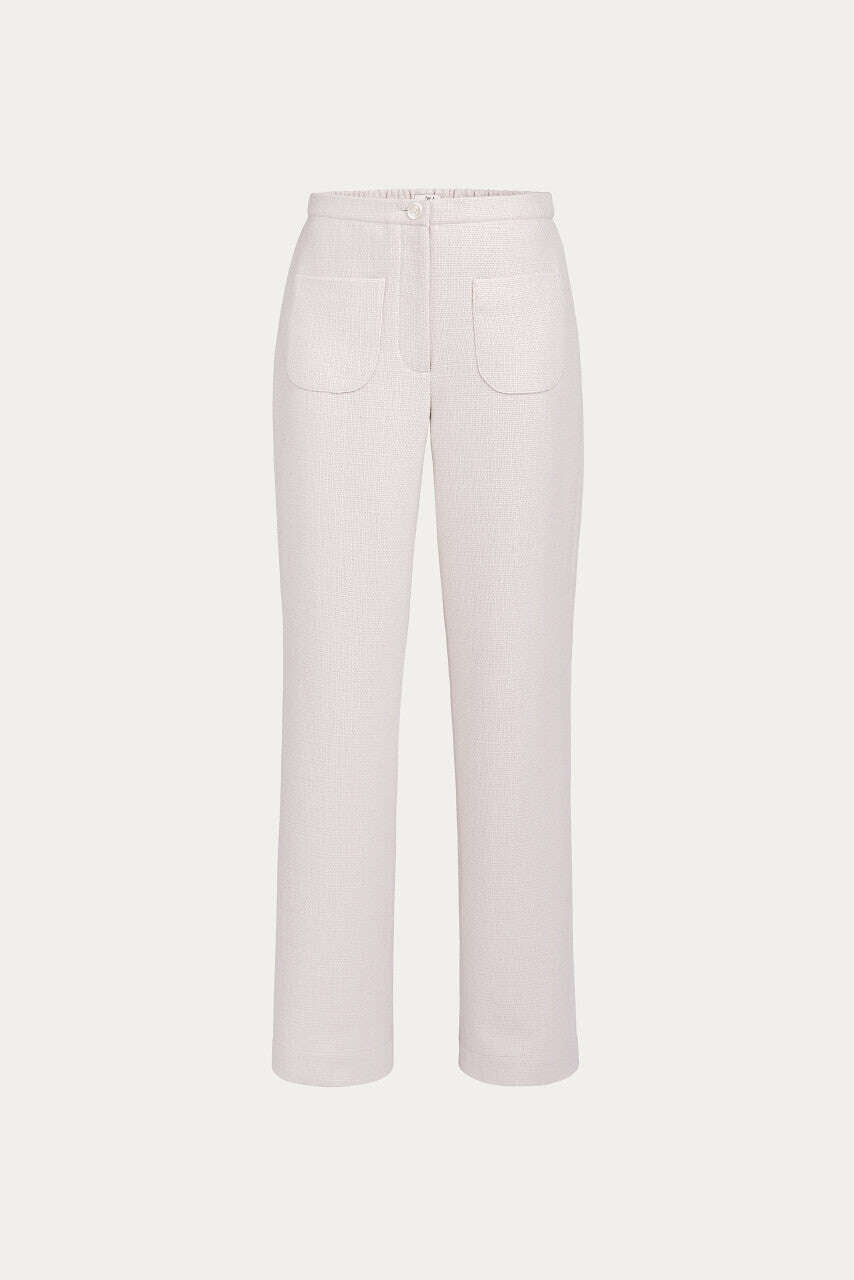 Cream-colored trousers with tweed texture | SHIG Nolo Store