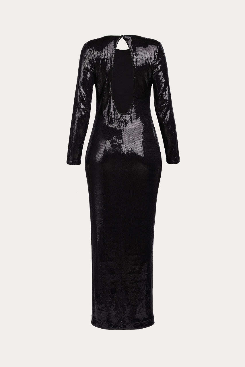 Black dress with a striking cutout in the back | MINORU Nolo Store