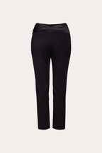 Elegant black trousers with a satin belt | EYUMI Nolo Store