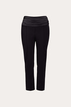 Elegant black trousers with a satin belt | EYUMI Nolo Store