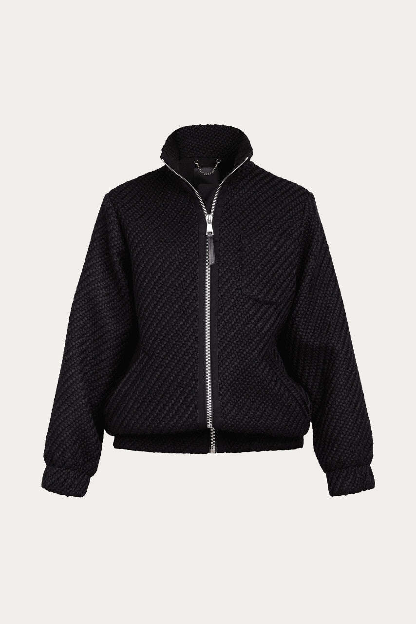 Black extended bomber jacket | SENGO Nolo Store