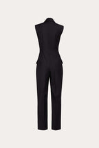 Black, elegant suit with silk velvet details | FUMAYO Nolo Store
