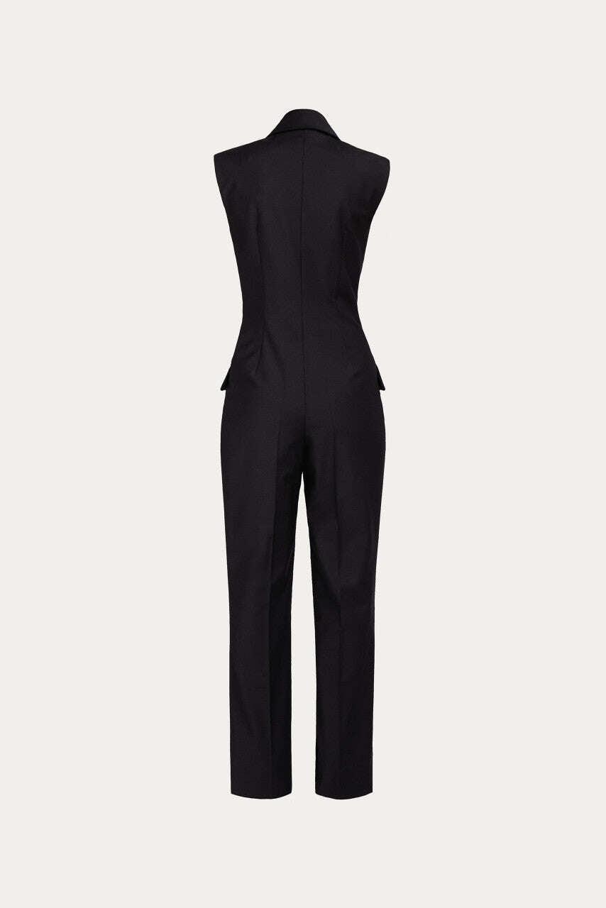 Black, elegant suit with silk velvet details | FUMAYO Nolo Store
