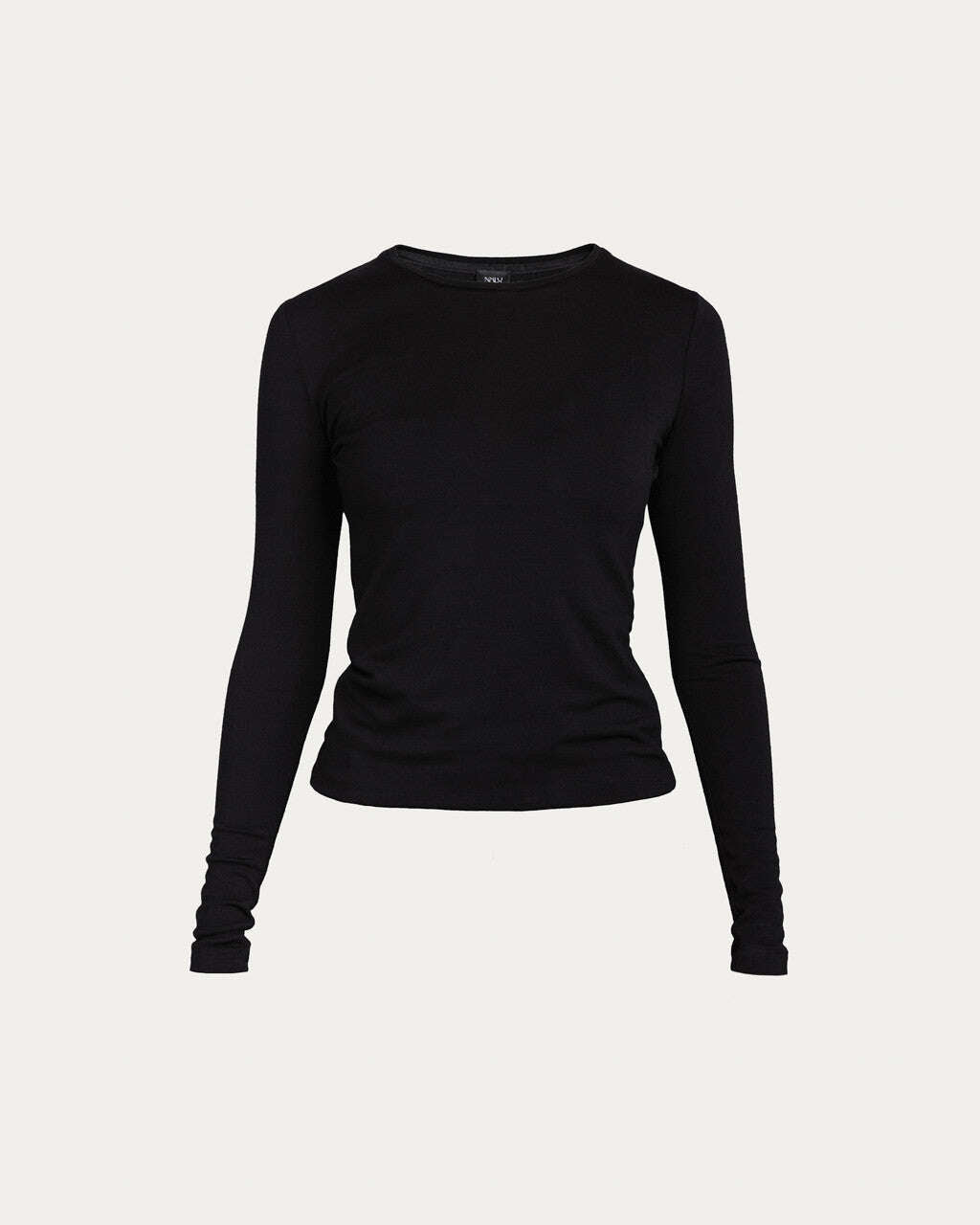 Black wool jersey top with long sleeves | YARI Nolo Store