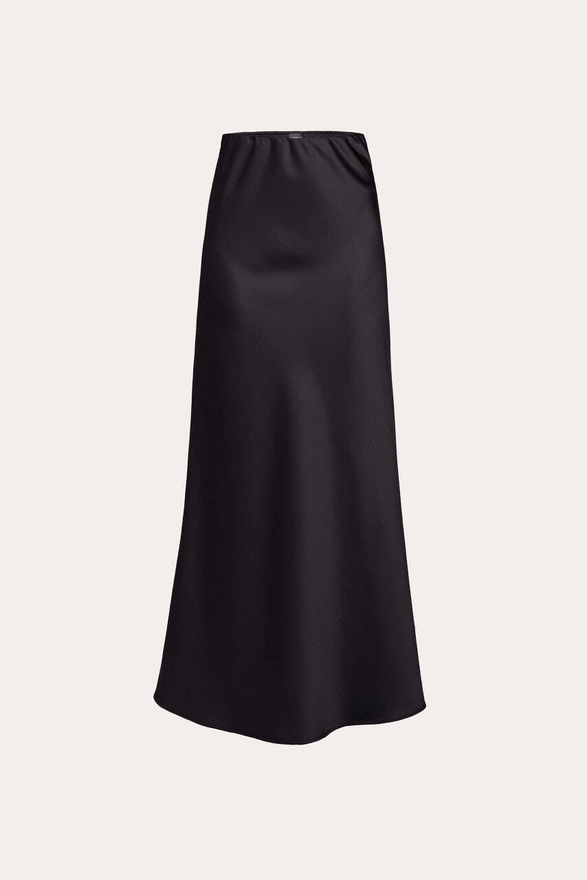 Silk satin skirt in black color | LUCIA Nolo Store