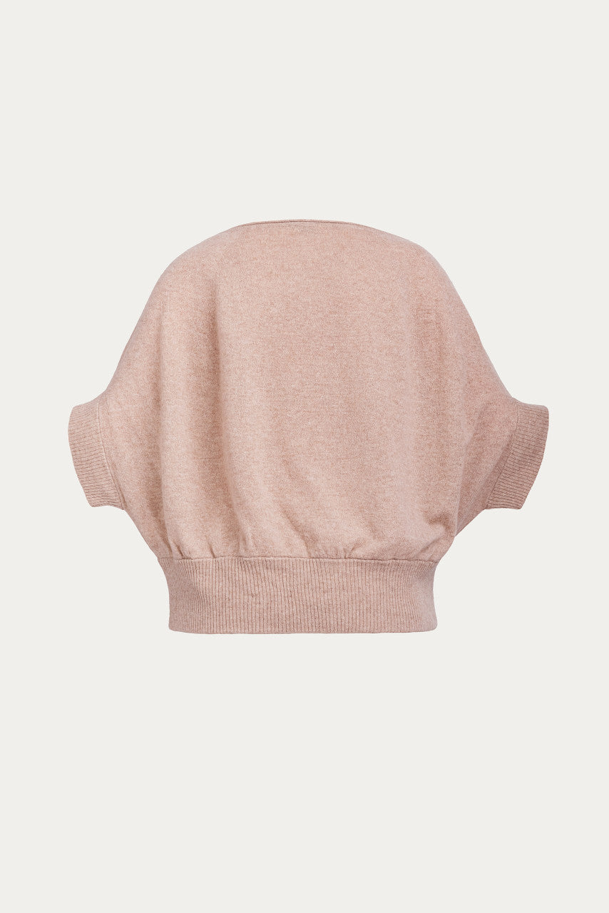 Viegls kašmira un merino vilnas džemperis ar īsām piedurknēm | YUUN