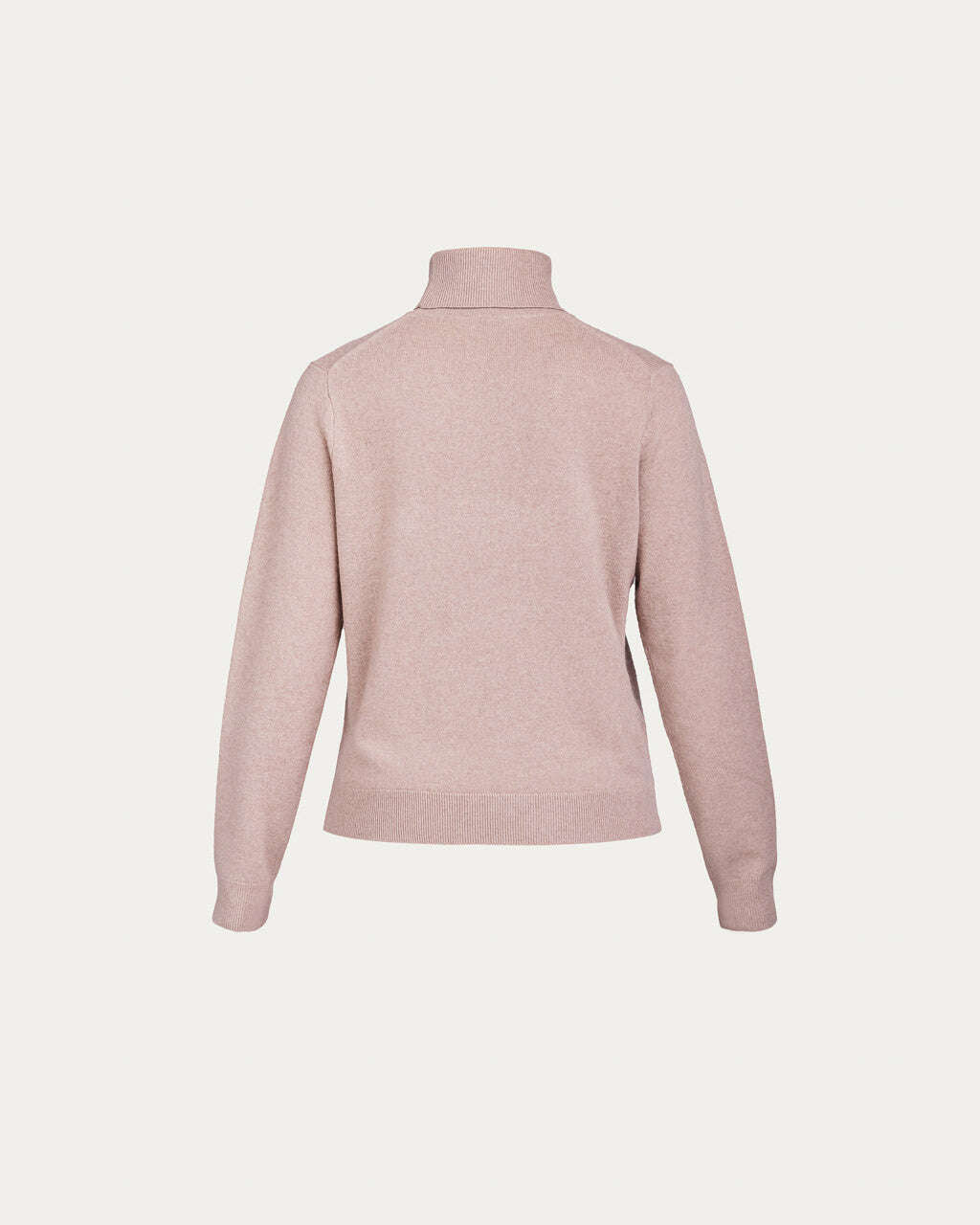 Taupe-colored cashmere sweater with a high neck | YUU Nolo Store