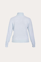 Cashmere turtleneck sweater in powder blue | YUU Nolo Store