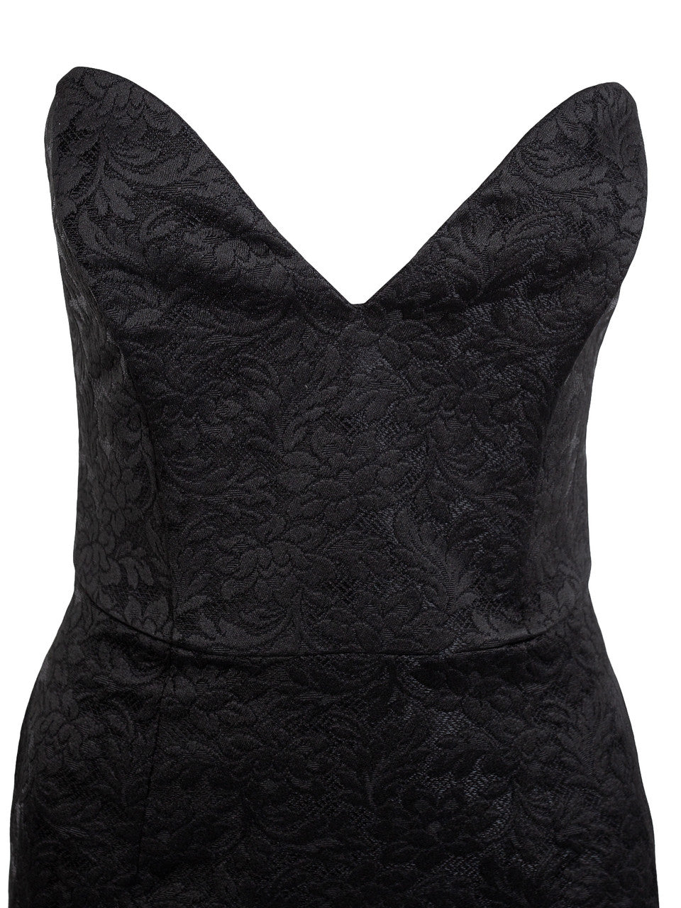 Melna žakarda pieguļoša midi korseškleita  | JUN