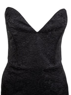 Black Jacquard Slim Fit Midi Dress | JUN