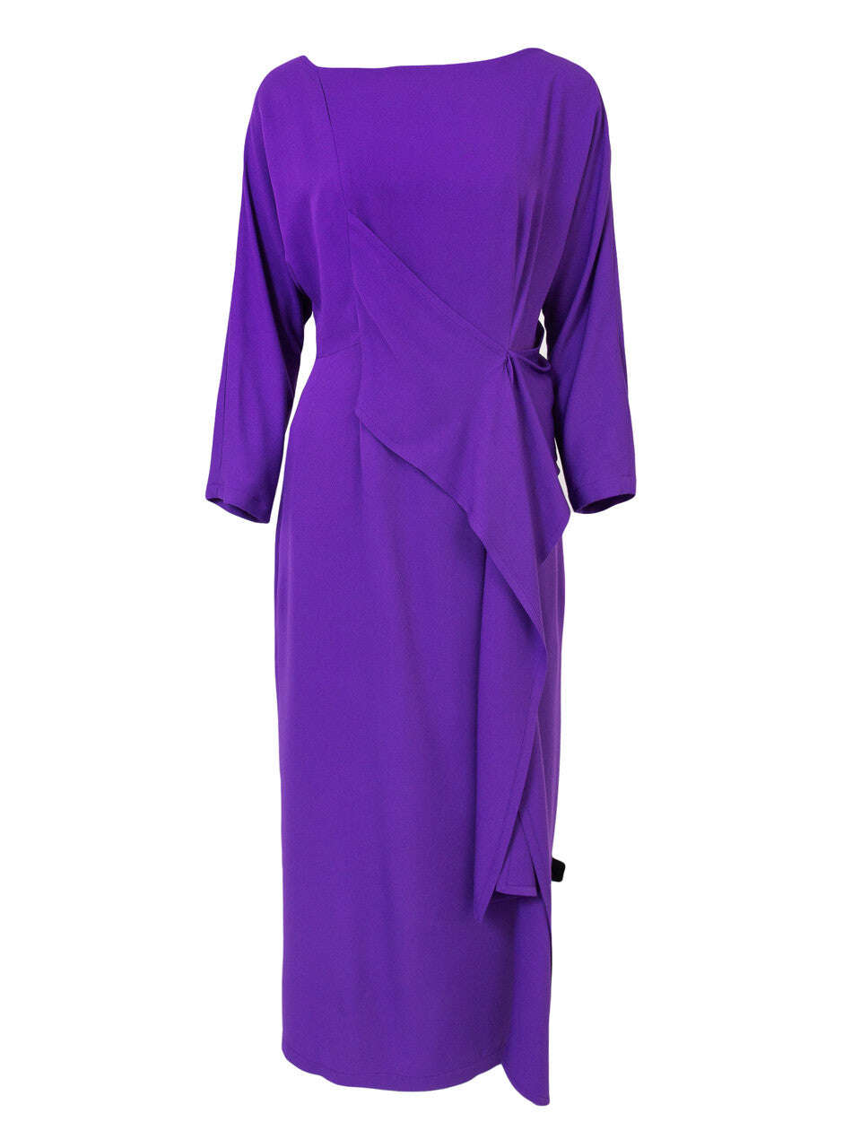 Violet Midi Dress With Frill Detail | NYOKO Nolo Store