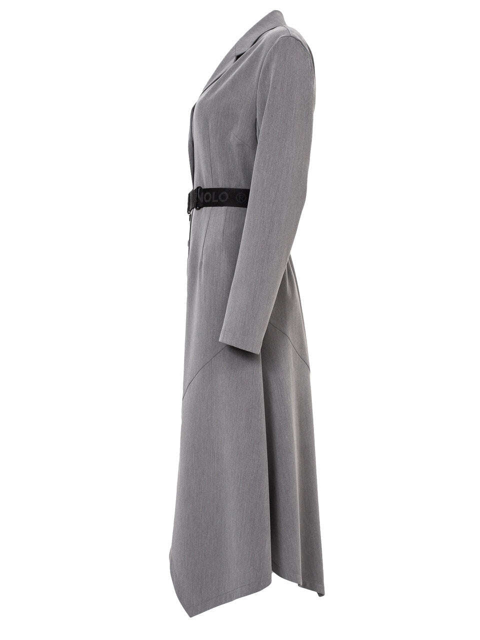 Gray Asymetric Length Belted Office Dress | KAEDE Nolo Store