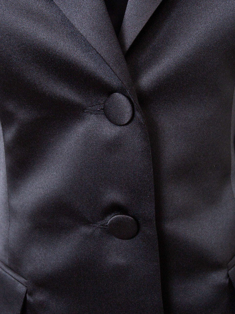 Black Single Brested Taffeta Fitted Tailored Blazer | AKINA Nolo Store