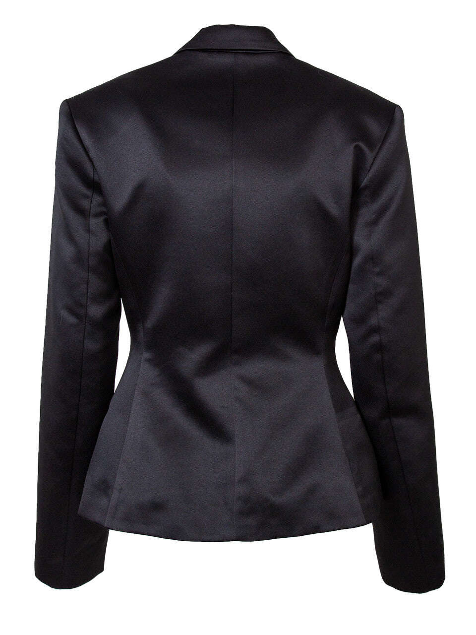 Black Single Brested Taffeta Fitted Tailored Blazer | AKINA Nolo Store