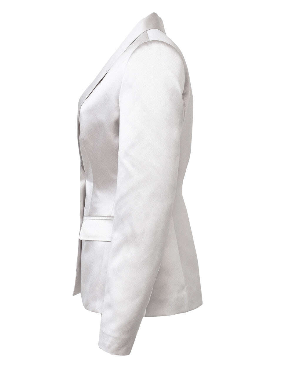 Light Gray Fitted Single Breasted Taffeta Tailored Blazer | KAOTO Nolo Store