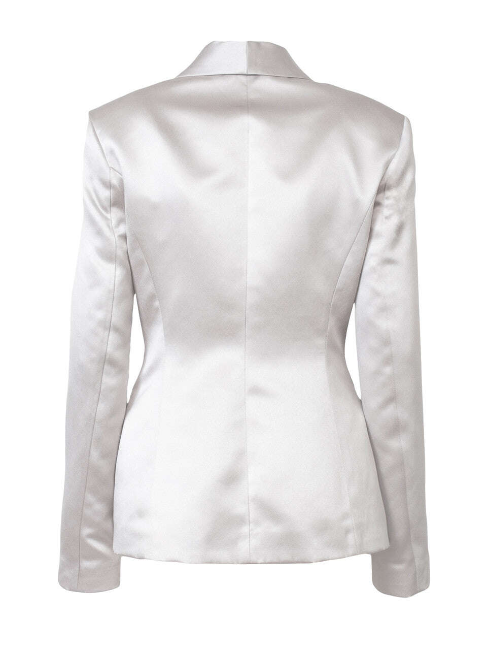 Light Gray Fitted Single Breasted Taffeta Tailored Blazer | KAOTO Nolo Store