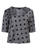 Gray Polka-Dot Short Sleeve Top | MIYUO Nolo Store