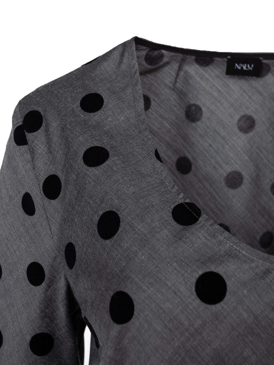 Gray Polka-Dot Short Sleeve Top | MIYUO Nolo Store