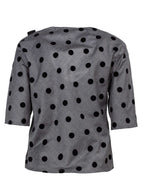 Gray Polka-Dot Short Sleeve Top | MIYUO Nolo Store