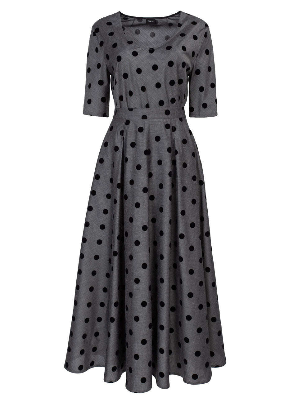 Gray Polka-Dot Short Sleeve Top | MIYUO Nolo Store