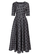 Gray Polka-Dot Short Sleeve Top | MIYUO Nolo Store