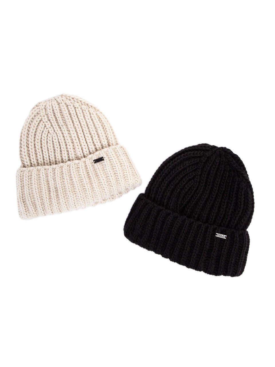 Ice Gray Ribbed Wool Blend Beanie With Fold-Over Cuff | HELMIA Nolo Store