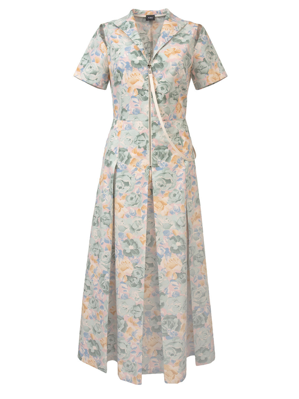 Midi kleita ar ziedu apdruku ar rāvējslēdzēju priekšpusē | HARO