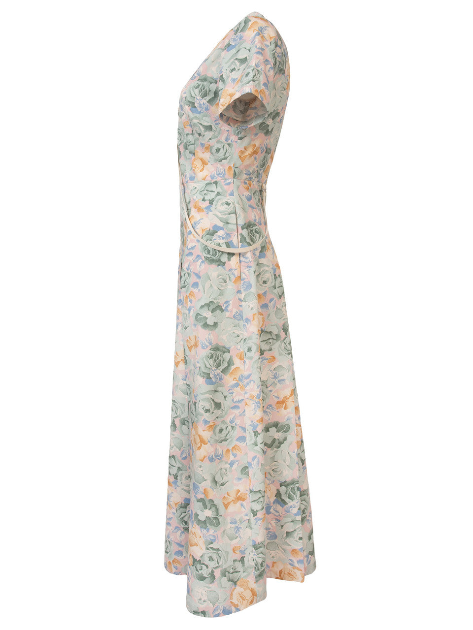 Midi kleita ar ziedu apdruku ar rāvējslēdzēju priekšpusē | HARO