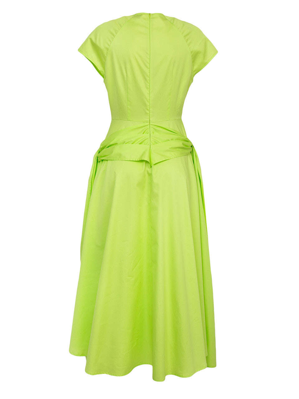 Lime Cotton Popeline Side Tie Midi Dress | MICHI Nolo Store