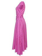 Pink Cotton Popeline Side Tie Midi Dress | MICHI Nolo Store