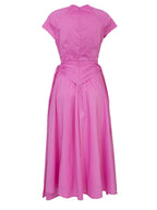 Pink Cotton Popeline Side Tie Midi Dress | MICHI Nolo Store