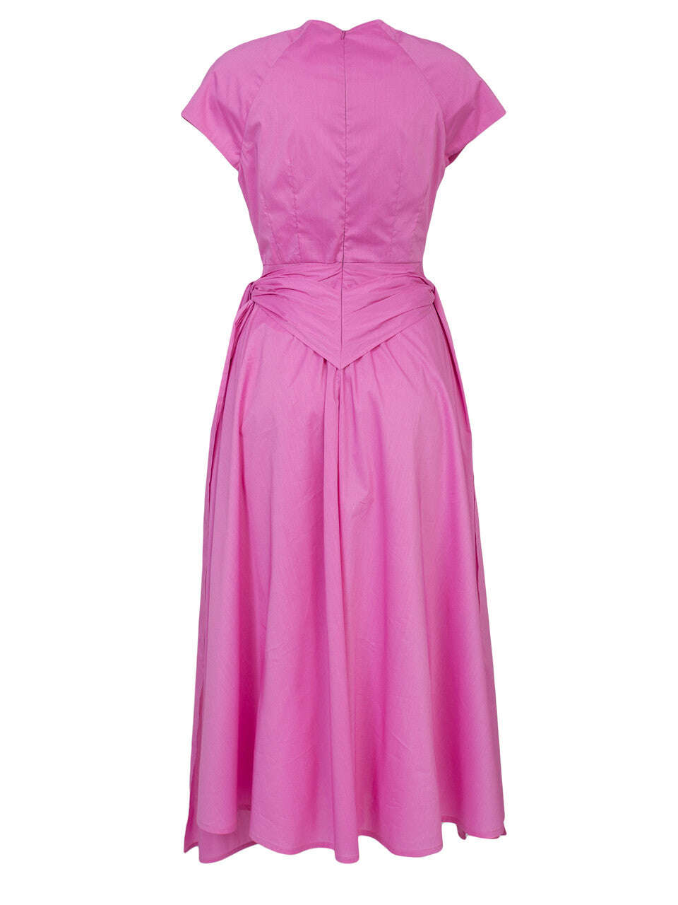 Pink Cotton Popeline Side Tie Midi Dress | MICHI Nolo Store
