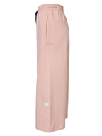 Peach Cotton Sweat Wide Leg Crop Track Pants | MELAHO Nolo Store