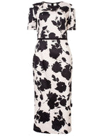 Abstract Printed Classic Tailored Under Knee-Length Pencil Dress | YASU Nolo Store