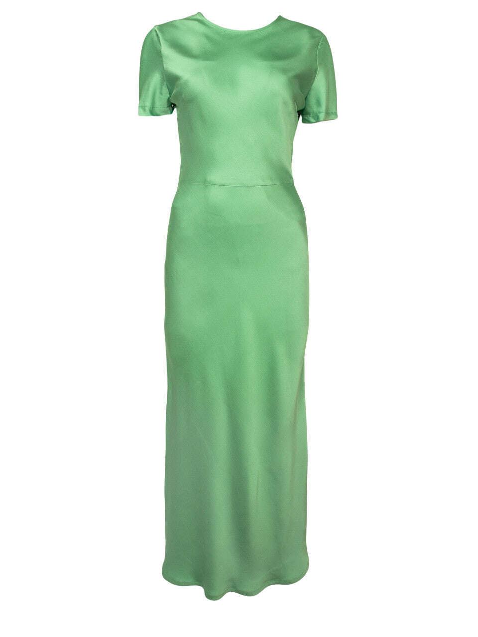 Green Satin Viscose Midi Tee Dress | REIKA Nolo Store