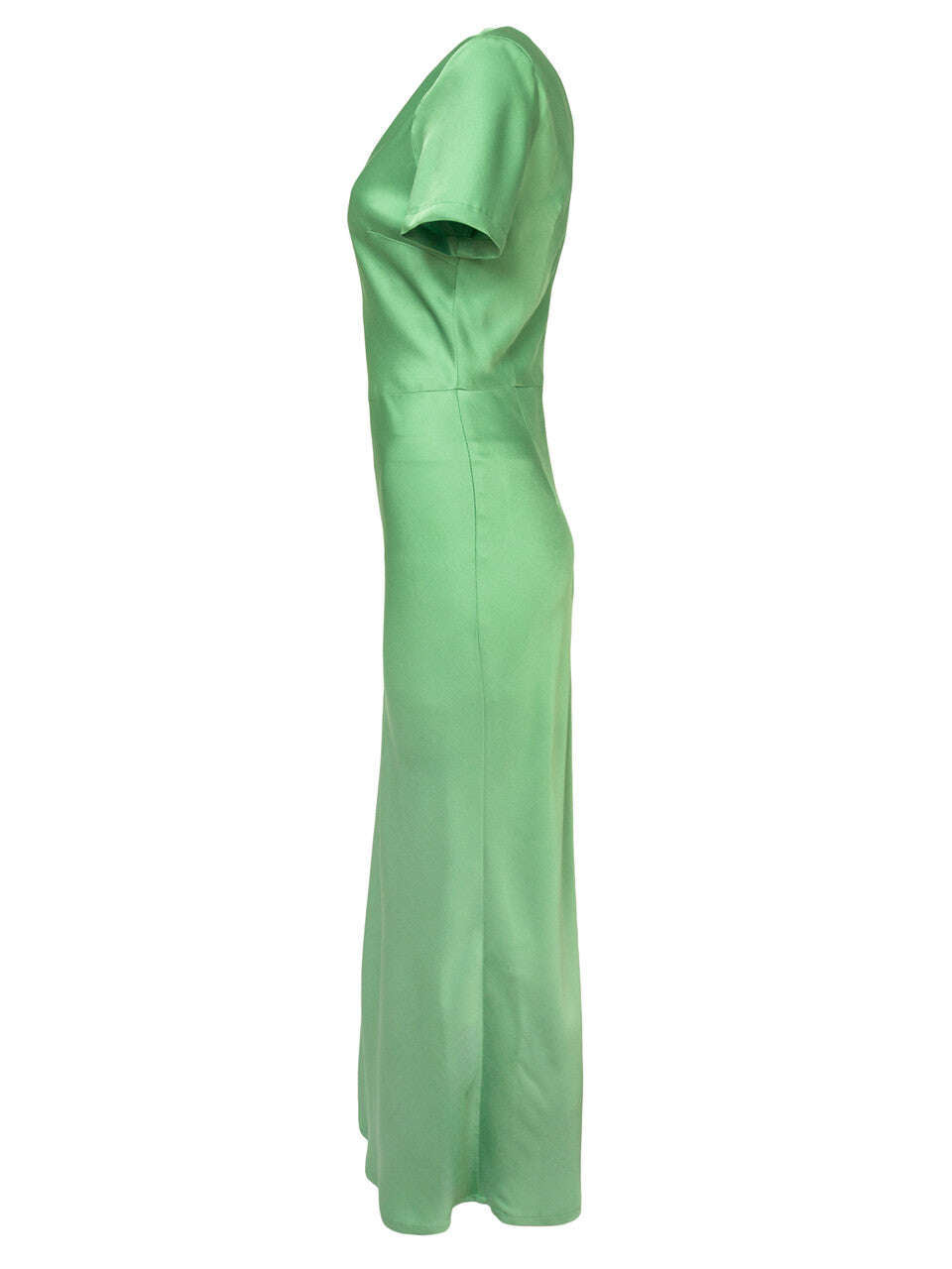 Green Satin Viscose Midi Tee Dress | REIKA Nolo Store