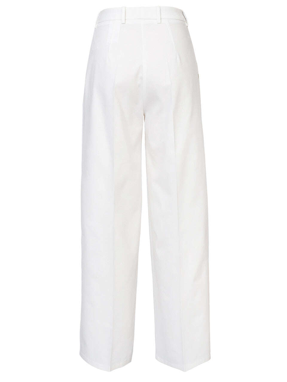 Off White Cotton Blend Pleated Palazzo Trousers | AKIKO Nolo Store
