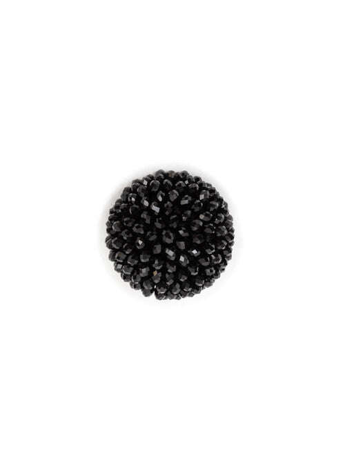 Black Beaded Crystal Brooch | PEDRERIA Nolo Store