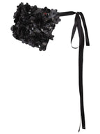 Black Embroidered Floral Applique Belt | MEADOW Nolo Store